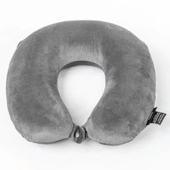 Gray travel neck pillow on a white background