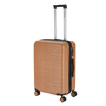 Brown suitcase with a textured surface on a white background