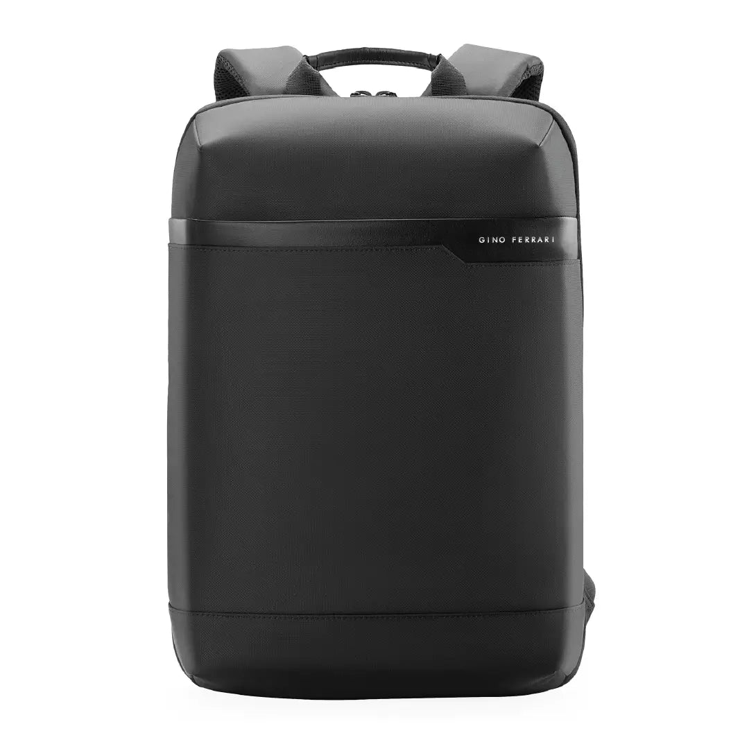 A black Gino Ferrari backpack shown from the front on a plain white background.