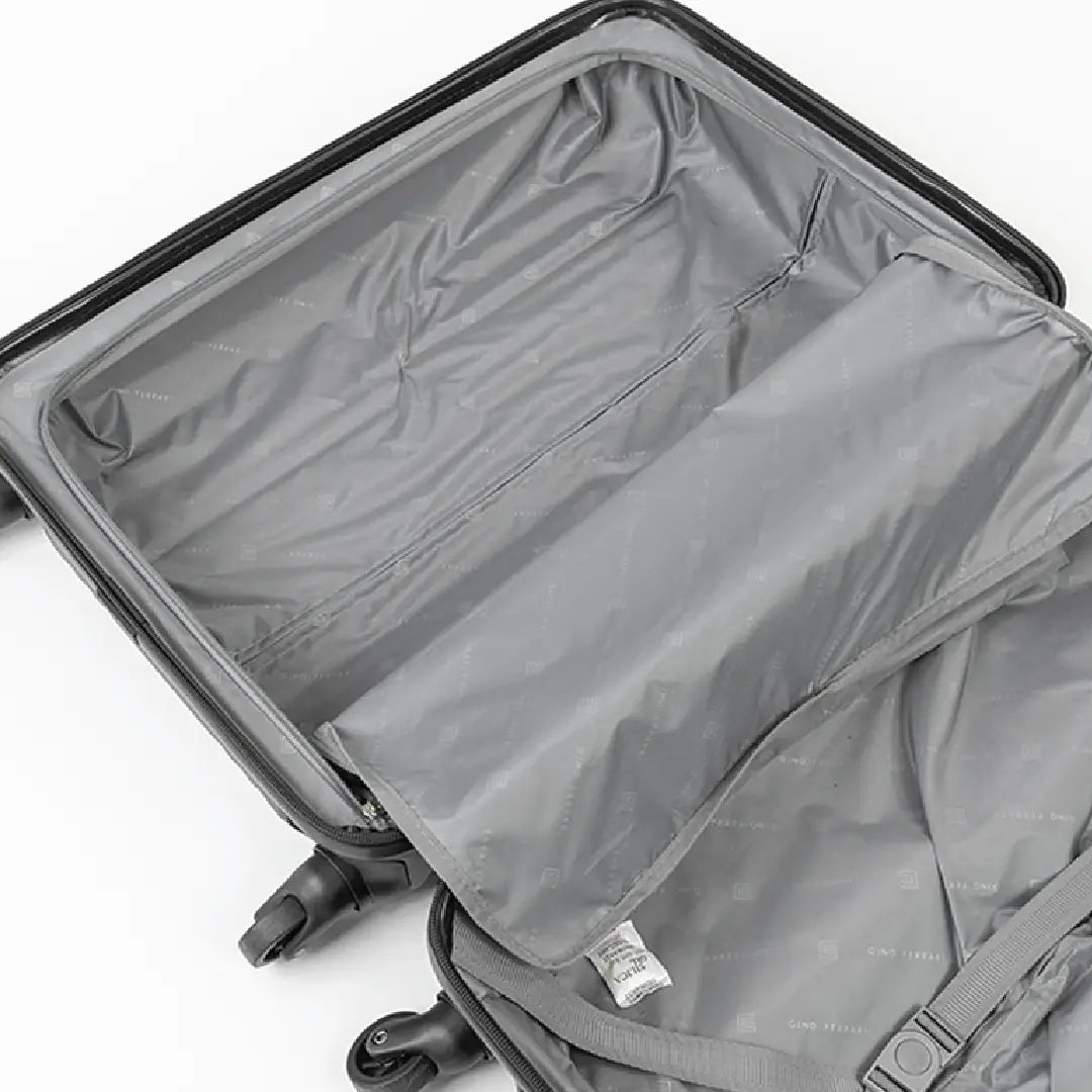 Open suitcase on a white background