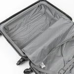 Open suitcase on a white background